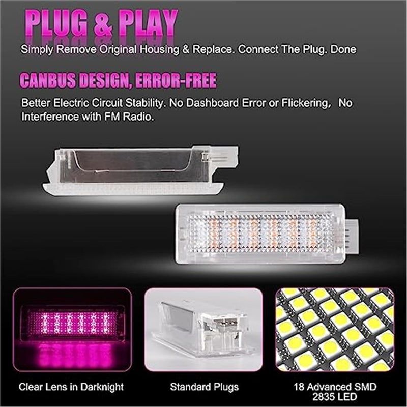 QASULER Pink LED Door Welcome Light - Image 4