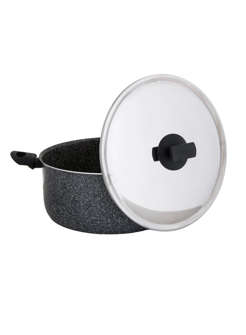 Newflon Granit Cooking Pot With Steel Lid Size 24 cm - Image 4