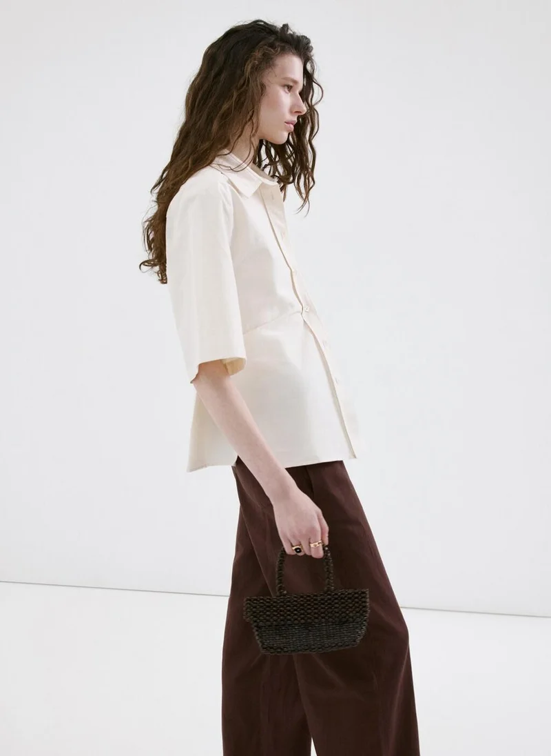 Mango  Linen High-Waist Trousers for Women | Best Price UAE