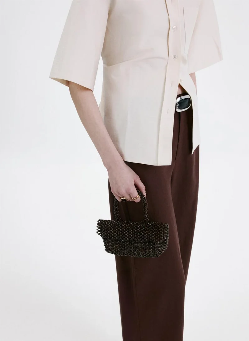 Mango  Linen High-Waist Trousers for Women | Best Price UAE