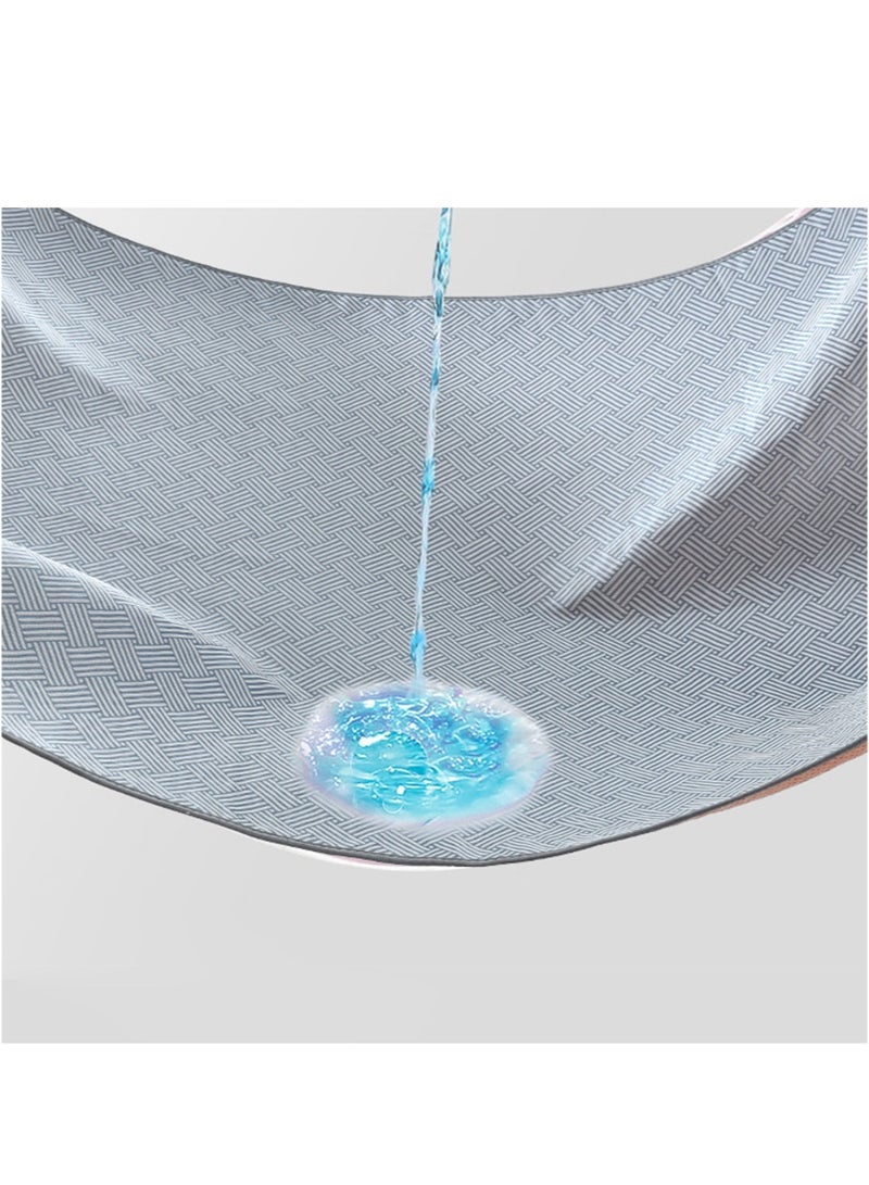 HaLunhi Summer Ice Silk Incontinence Pads for Men and Women，Incontinence Mattresses，Washable And Reusable Anti-Bedwetting Waterproof Mattress Protectors，Adult Incontinence Non-Slip Mattresses (Blue Plaid，100*140cm)  - Image 4