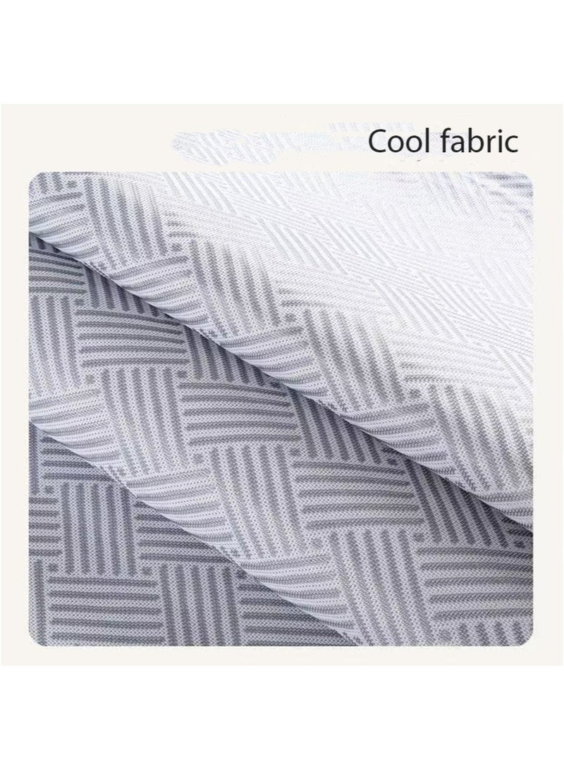 HaLunhi Summer Ice Silk Incontinence Pads for Men and Women，Incontinence Mattresses，Washable And Reusable Anti-Bedwetting Waterproof Mattress Protectors，Adult Incontinence Non-Slip Mattresses (Blue Plaid，100*140cm)  - Image 3