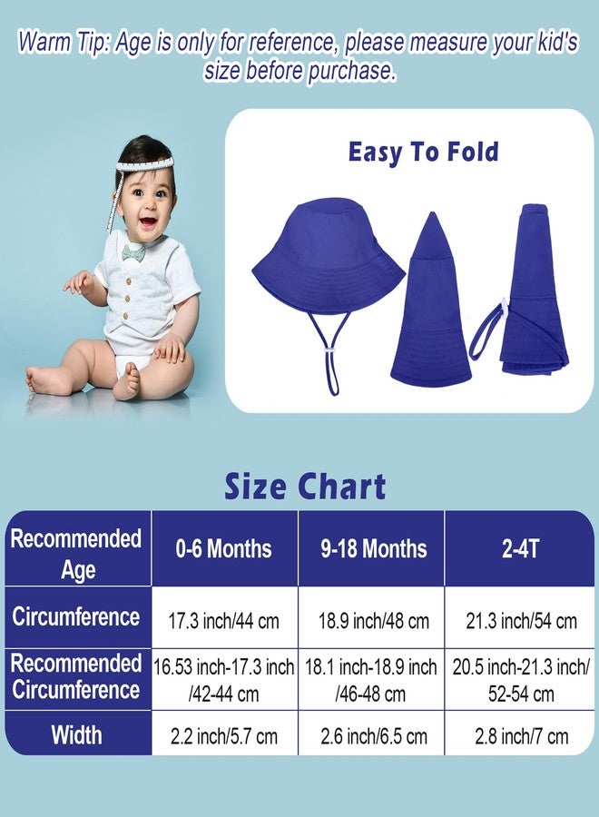 Cooraby 4 Pack Baby Sun Hat Wide Brim Bucket Hat Adjustable Summer Sun Protection Toddler Hat for Boys Girls - Image 2