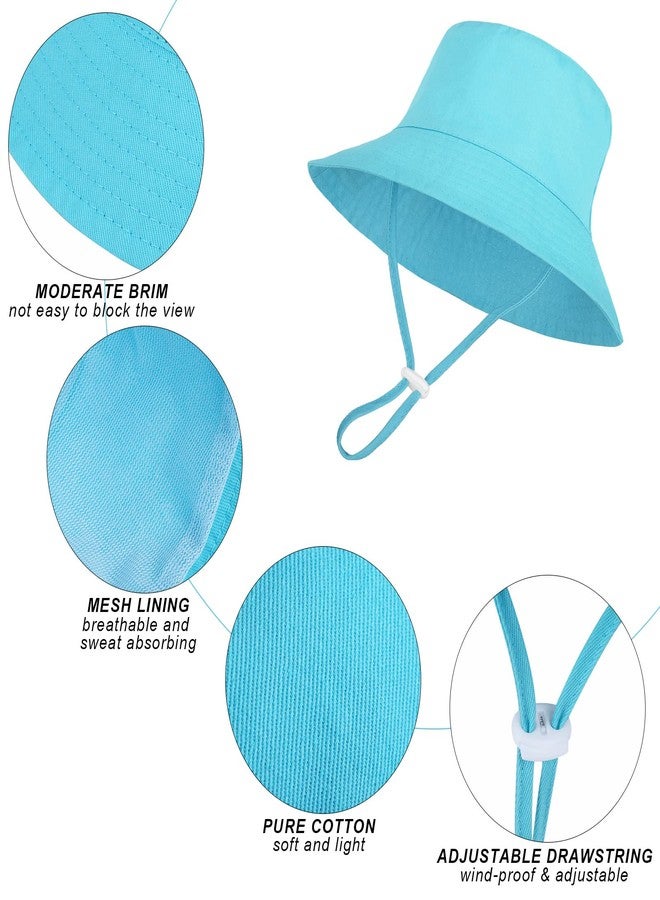 Cooraby 4 Pack Baby Sun Hat Wide Brim Bucket Hat Adjustable Summer Sun Protection Toddler Hat for Boys Girls - Image 3