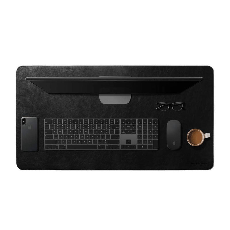 Daily Objects Turf Desk Mat Trio Bundle | Turf Vegan Tray | Orb Mouse Pad - Limited Edition | Work from Home/Office/Gaming | Premium Vegan Leather | Anti-Skid | Anti-Slip | Reversible| 85 * 45cm| Black - Image 2
