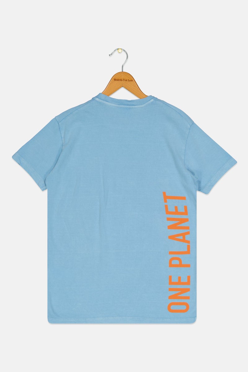 DSquared2 x Smiley Toddlers Boy Short Sleeves Brand Logo T-Shirt, Blue - Image 2