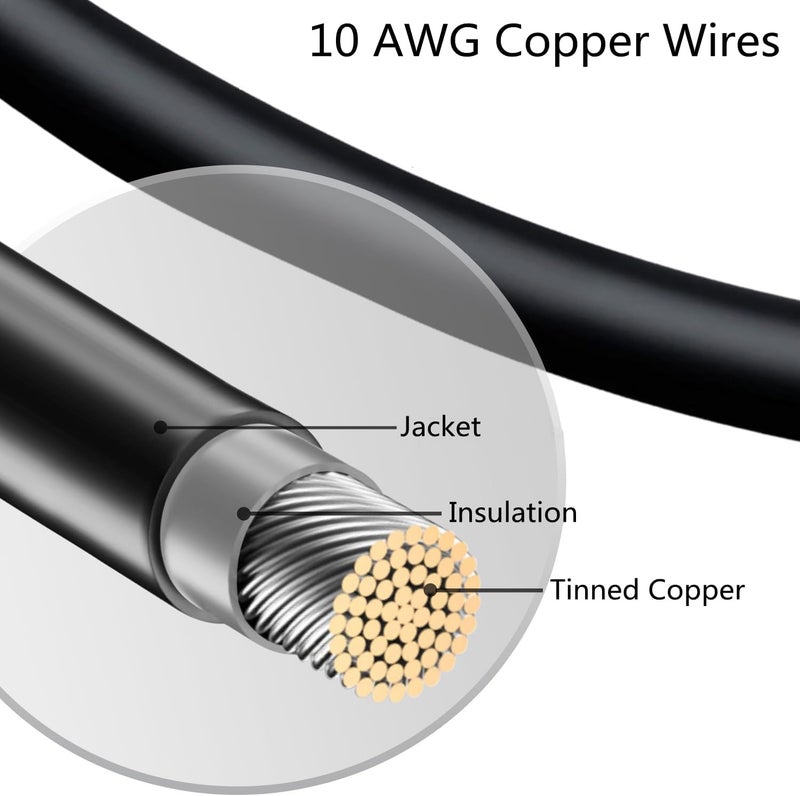 Soyan 20 Feet 10AWG Solar Extension Cable with Female and Male Connectors (Red & Black) - Image 3