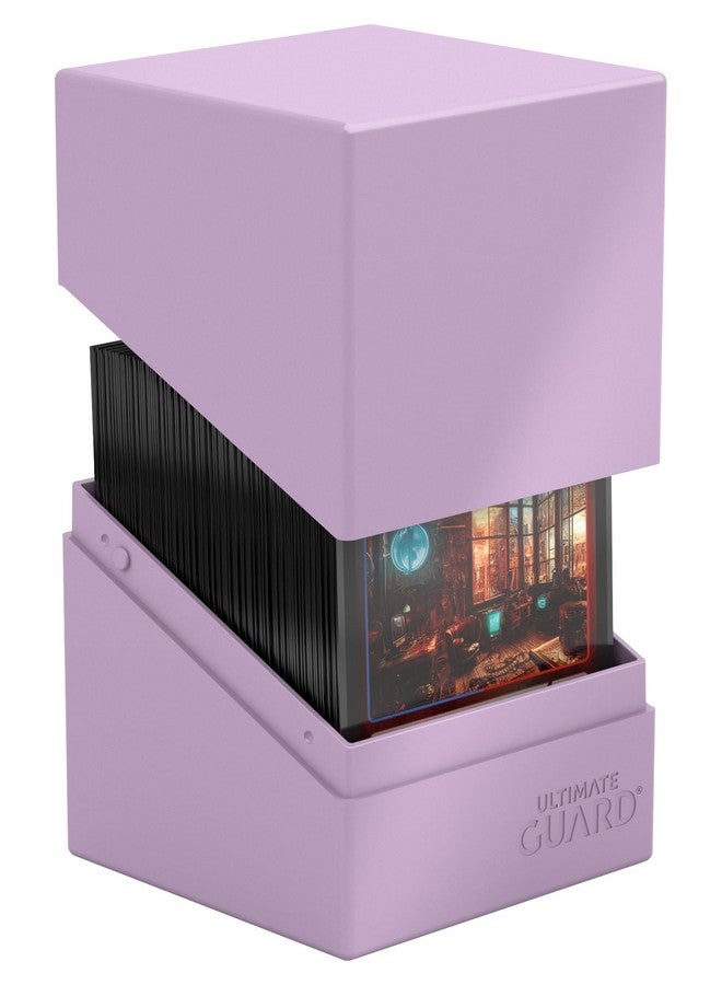 Ultimate Guard Boulder Solid 100+, Deck Case for 100 Double-Sleeved TCG Cards, Light Lavender, Secure & Durable Storage for Trading Card Games, No Transparency