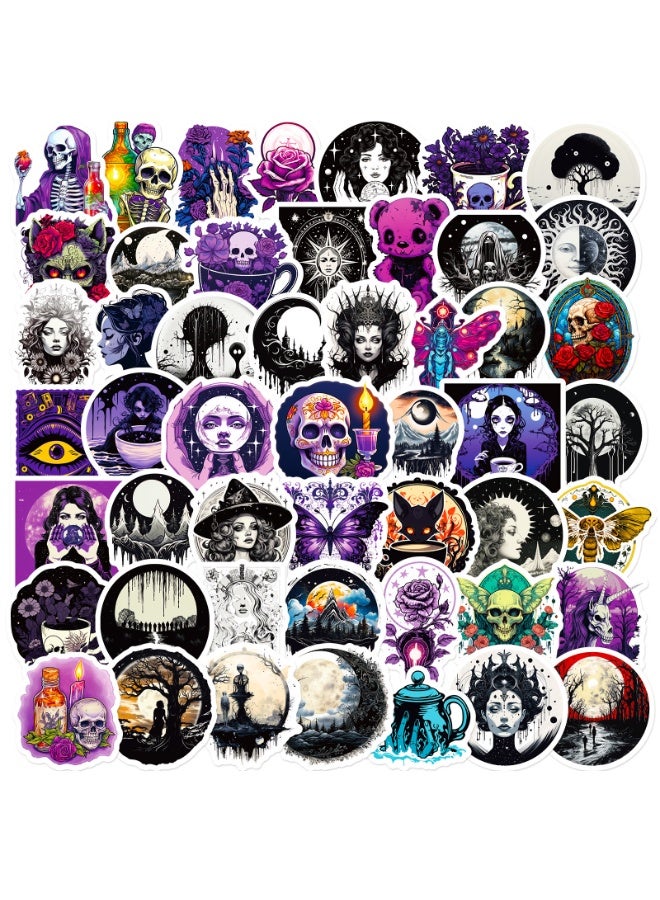 NIBEMINENT 50 Pcs Cartoon Goth Deco Kit Waterproof Stickers, High Definition Printing Bright Colors, Suitable for Laptop Skateboard Luggage Water Bottle Guitar DIY - Image 2