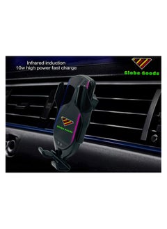 GLOBE GOODS Wireless Car Charger 10W, Clamping Wireless Charging Mobile Phone Holder for Auto Windshield Dashboard Air Vent for iPhone 15 14 13 12 11 10 X Pro Max Samsung S23 S22 S21 S20 Galaxy Xiaomi Mi  - Image 3