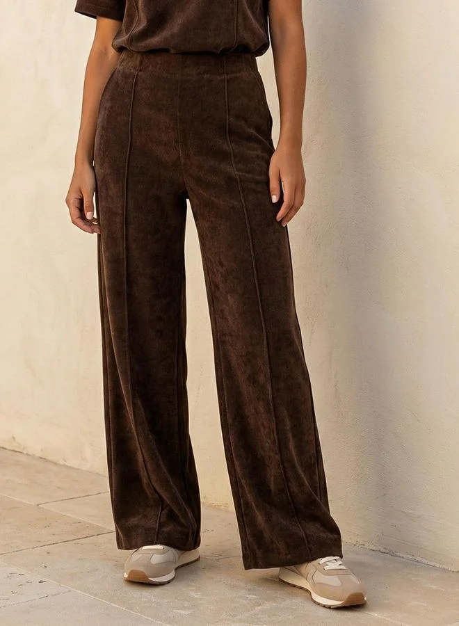 Splash FAV Wide Leg Mid-Rise Joggers Tipping Detail