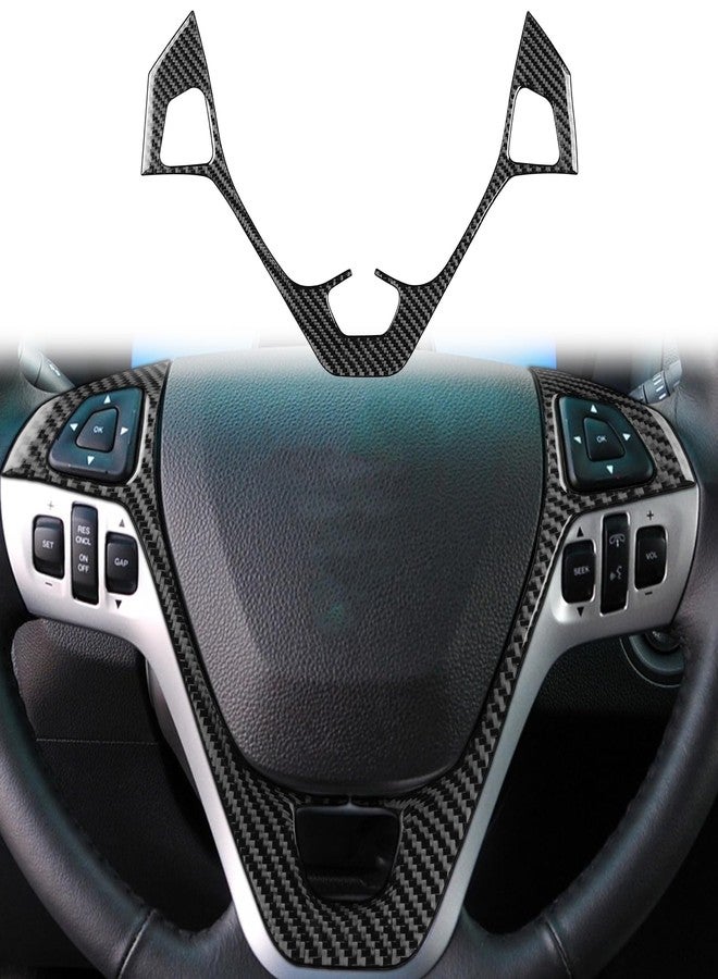 winterwell Real Premium Carbon Fiber Compatible with Ford Explorer 2011 2012 2013 2014 Accessories Car Steering Wheel Buttons Cover Sticker Decals Interior Trim - Image 2