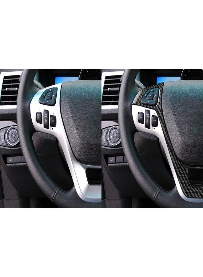 winterwell Real Premium Carbon Fiber Compatible with Ford Explorer 2011 2012 2013 2014 Accessories Car Steering Wheel Buttons Cover Sticker Decals Interior Trim - Image 3