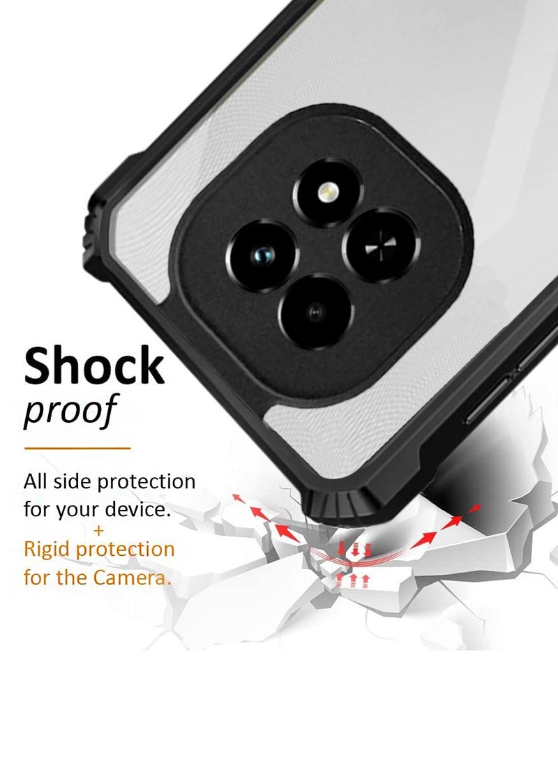 Wtech Realme C63 / V60 5G 2024 Hybrid TPU Silicone with Raised Armour Bumpers Slim Case Cover - Black - Image 3