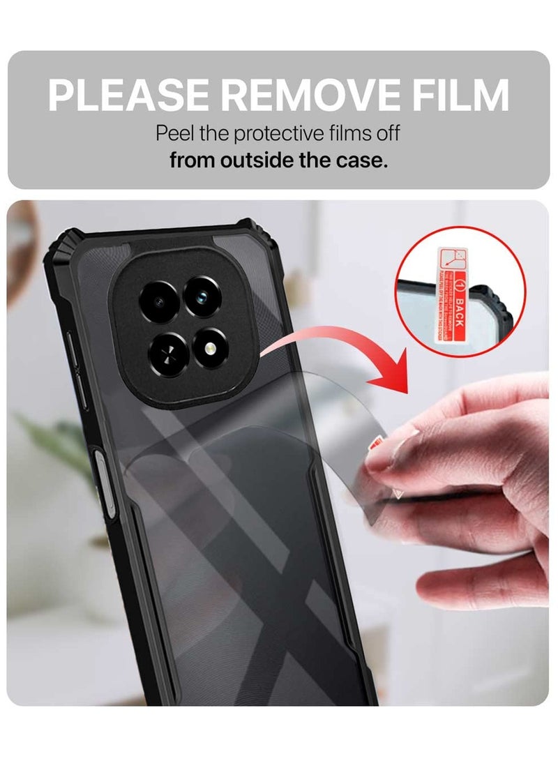 Wtech Realme C63 / V60 5G 2024 Hybrid TPU Silicone with Raised Armour Bumpers Slim Case Cover - Black - Image 4