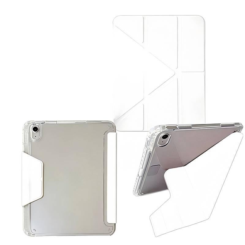 حافظة سامسونج تاب بظهر شفاف متوافقة مع Samsung Galaxy Tab S10 Lite / Samsung Galaxy Tab S9 / Samsung Galaxy Tab A11 + مع حامل قلم باللون أبيض مع غطاء حماية ووظيفة حامل وحمل يومي لل. - Image 1