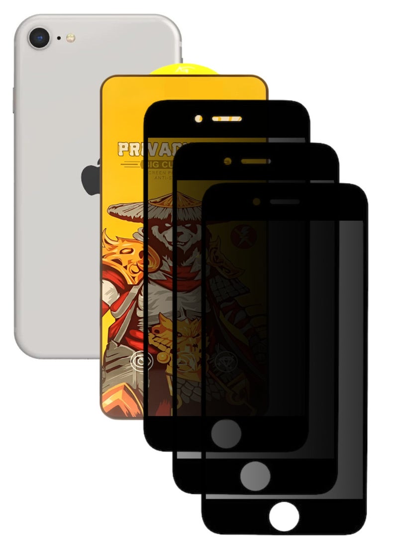 ESD 3 Pieces Tempered Dustproof Privacy Glass Screen Protector Compatible For iPhone SE - Image 1