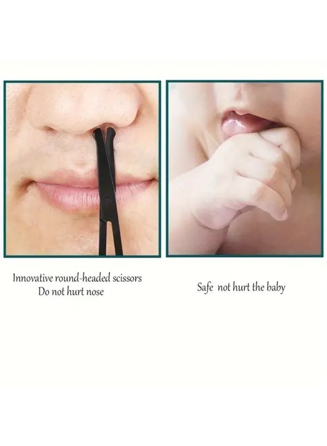 3pcs Round Head Stainless Steel Nose Hair Scissors For Eyebrows Beard Ears - Image 5