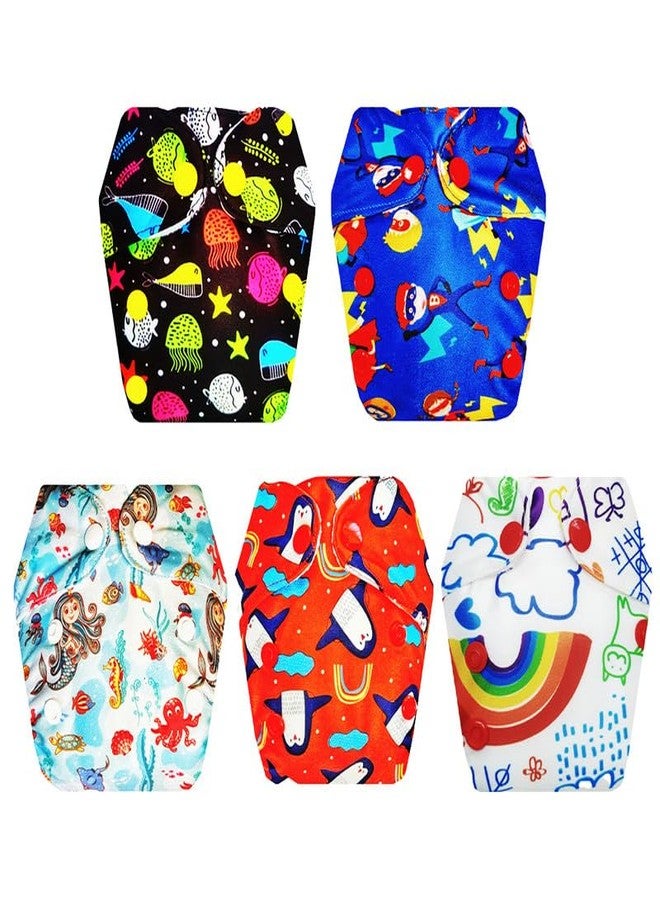 Dumbledo Premium Newborn Cloth Diaper with Integrated Insert (Pack of 5) | Dry Feel and Comfortable | Breathable | Travel Friendly | Everyday Diapering Essential | 0 - 4 Months | Unisex Baby - Image 1