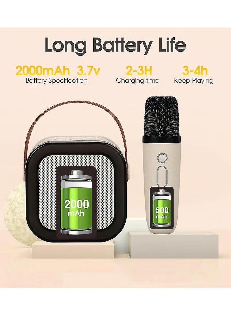 JAJEEK K12 Karaoke Machine with 2 Wireless Microphones – Portable Bluetooth Speaker System with LED Party Lights, Echo Control & Rechargeable Battery – Loud Sound for Singing Duets, Music Playback, Kids' Parties, Home Entertainment & Outdoor Events - Image 4