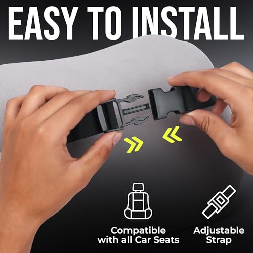 Car101 Orthopedic Memory Foam Backrest & Neckrest - Combo | Removable Breathable Mesh Covers | Ergonomic Lumbar & Cervical Support Cushion | Adjustable Straps for Secure Fit - Image 5