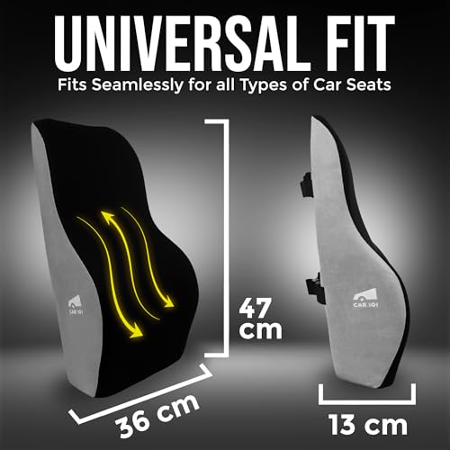 Car101 Orthopedic Memory Foam Backrest & Neckrest - Combo | Removable Breathable Mesh Covers | Ergonomic Lumbar & Cervical Support Cushion | Adjustable Straps for Secure Fit - Image 3