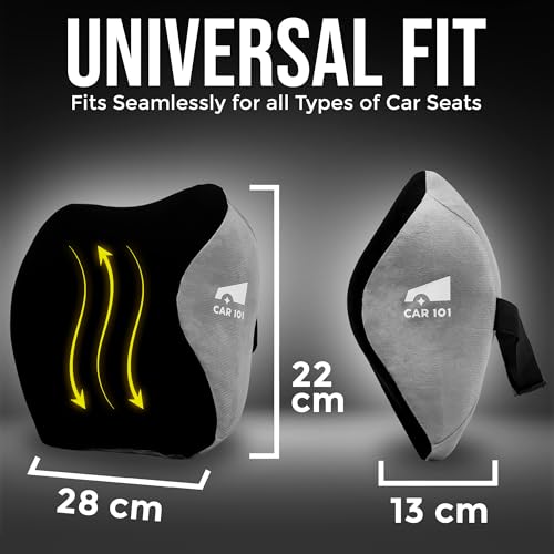 Car101 Orthopedic Memory Foam Backrest & Neckrest - Combo | Removable Breathable Mesh Covers | Ergonomic Lumbar & Cervical Support Cushion | Adjustable Straps for Secure Fit - Image 2