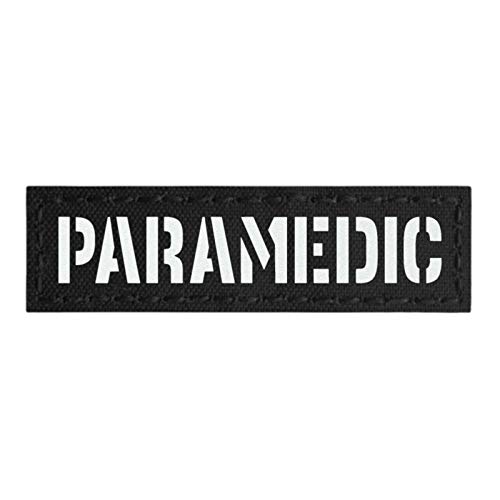 Tactical Freaky Reflective Paramedic 1x3.5 Name Tape EMS EMT Medic Tactical Touch Fastener Patch - Image 1