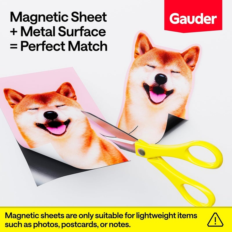 GAUDER Self-Adhesive Magnetic Sheet - Cut Out Magnetic Film for Photos, DIY and Signs - Adhesive Magnet for Home, School and Office (10 Pieces - DIN A5-210 x 148 mm) - Image 5