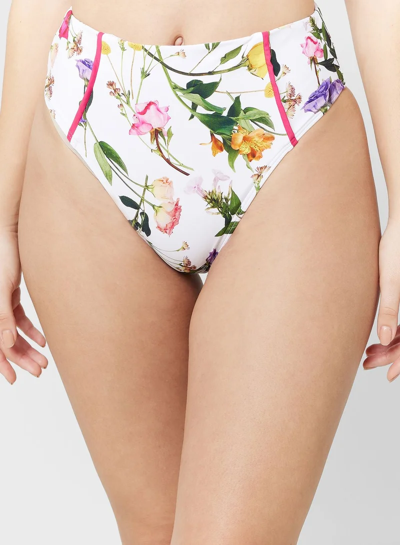 Ted Baker High Leg Printed Bikini Bottom