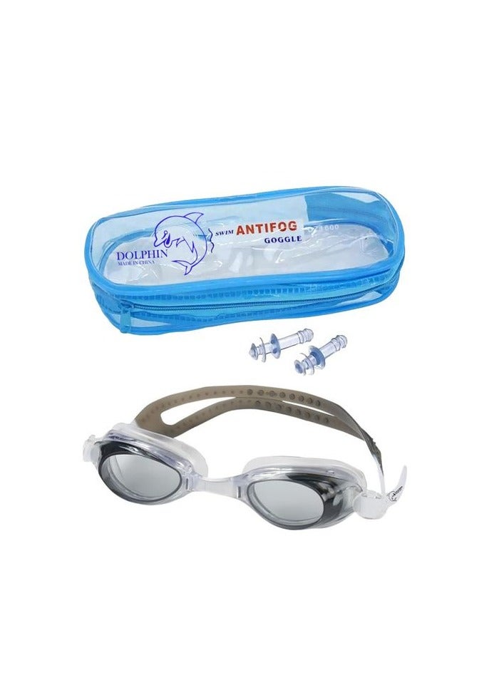 Generic Anti-Fog Swimming Goggles With Ear Plugs