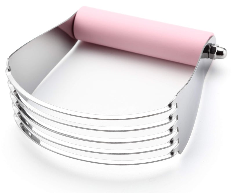 Spring Chef Spring Chef Large Dough Blender For Baking Professional Dough Cutter Tool Stainless Steel Puff Pastry Cutter Tool Dishwasher Safe Pastry Blender for Easy Mixing  Pink Lemonade 