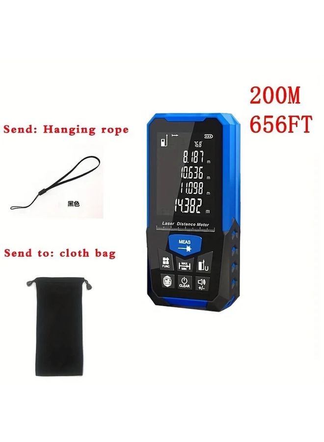 Portable Blue Laser Rangefinder 656FT Range Angle Measurement LCD Screen 30 Data Storage - Image 1