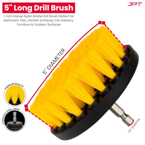 JPT 4 Pieces Multi-Functional Scrubbing Drill Brush with 1/4" Hex Shank for Drill Attachment | Cleaning Brush for Bathroom, Tub, Tile, Corner, Floor, and More - Image 2