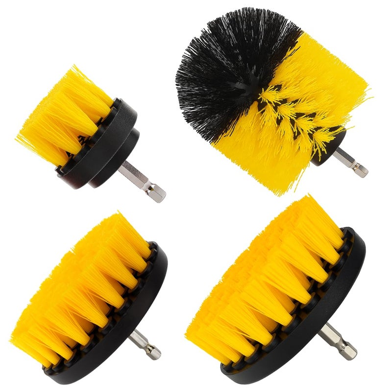 JPT 4 Pieces Multi-Functional Scrubbing Drill Brush with 1/4" Hex Shank for Drill Attachment | Cleaning Brush for Bathroom, Tub, Tile, Corner, Floor, and More - Image 3