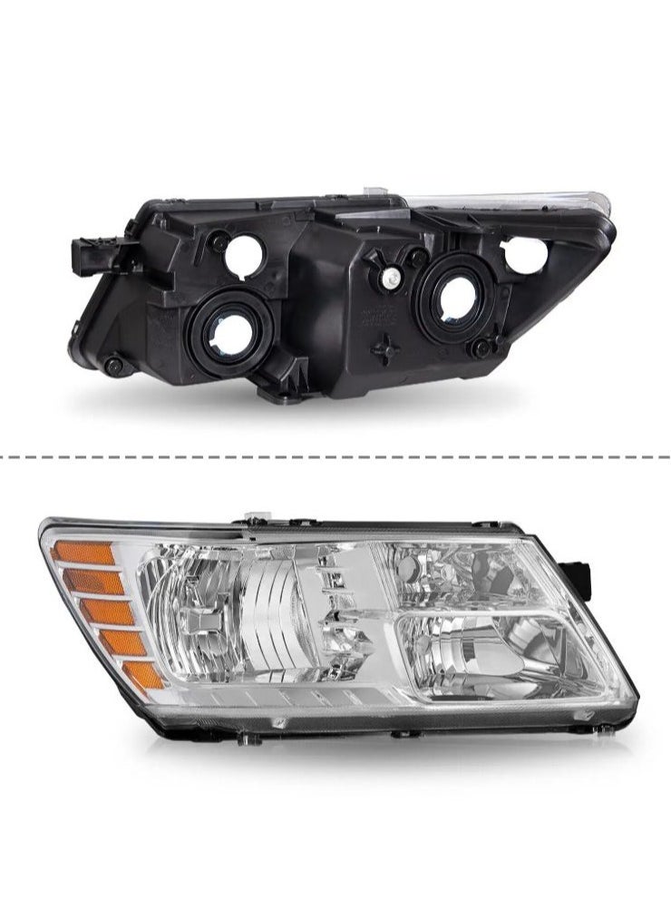Generic Chrome Housing Headlamp Halogen Headlights Replacement Amber Corner for 2009-2018 Dodge Journey  - Image 4