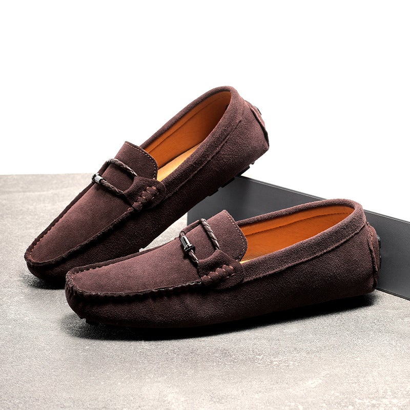 Men'S Shoes Men'S Casual Leather Shoes Driving Shoes Retro British Trendy Shoes Leather Shoes Men'S Loafers - Image 2