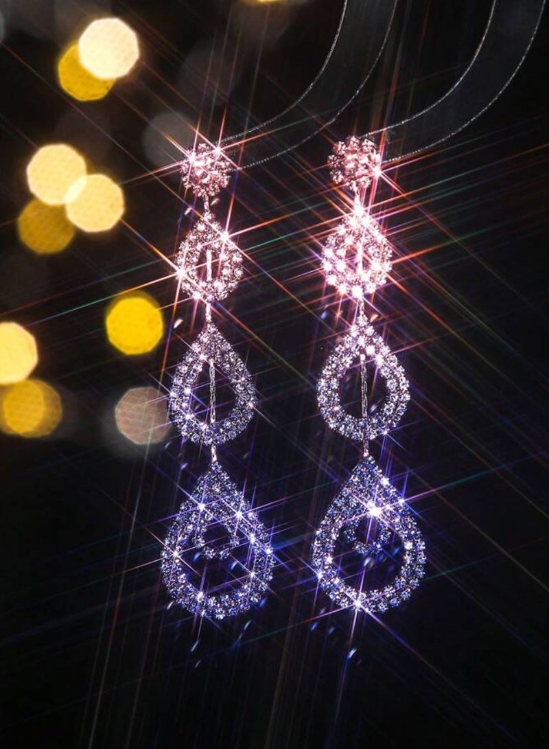 إيكوال حلق أذن نسائي طويل انيق وعصري مرصع بالزركون - Image 2