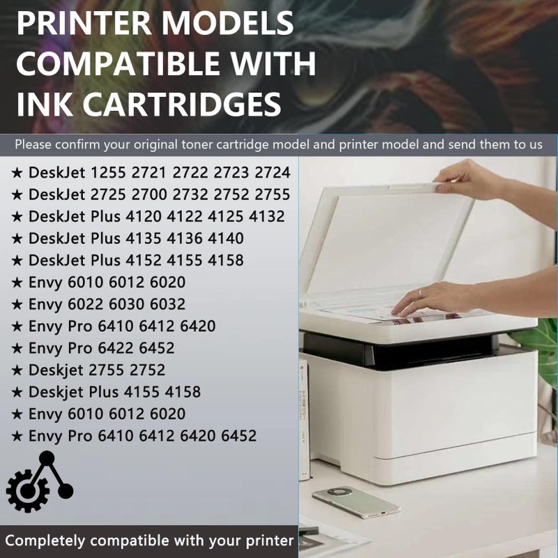 High Yield Black Ink Cartridge 6 Pack Compatible for DeskJet Printers - Image 3