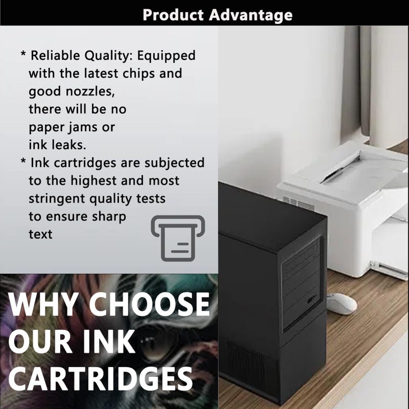 High Yield Black Ink Cartridge 6 Pack Compatible for DeskJet Printers - Image 5