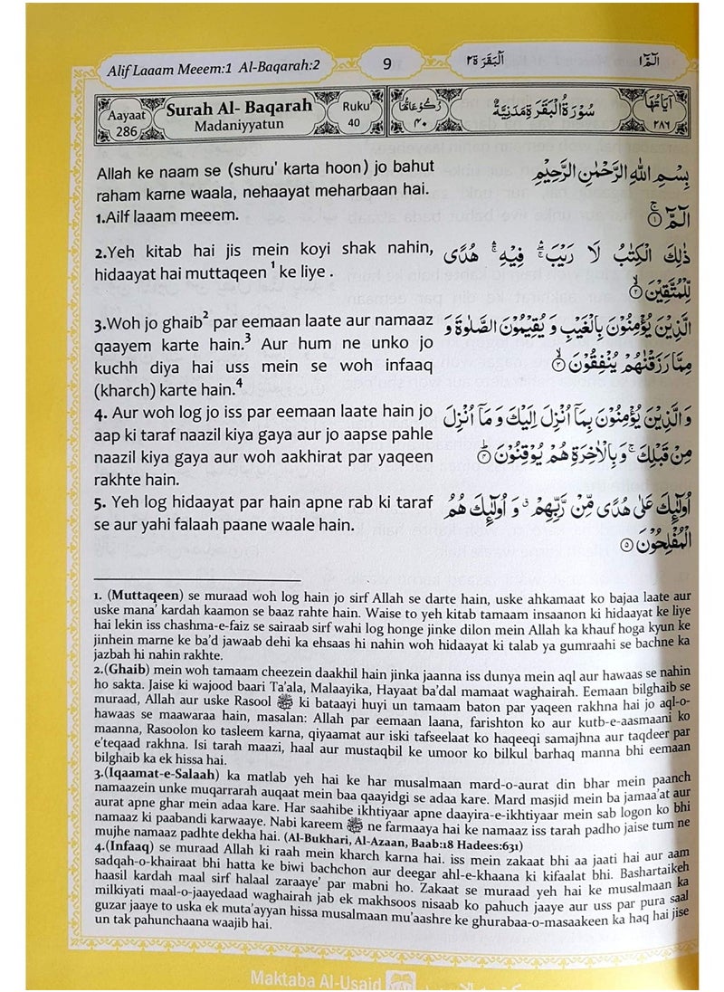 REBENUO - The Holy Quran - Urdu Translation with Roman script 17*24 - Image 1