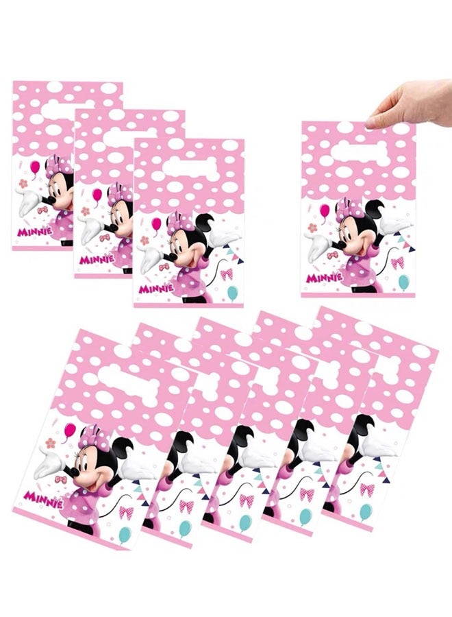 Party 20 Pieces Pack of 20 Cartoon Pink Minnie Mouse Birthday Party Supplies Cartoon Candy Bag Tote Bag Kids Gift Bag Adult Birthday Party Decorations  - Image 2