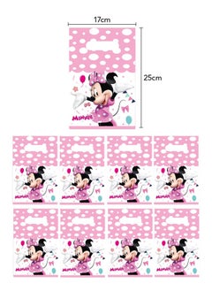Party 20 Pieces Pack of 20 Cartoon Pink Minnie Mouse Birthday Party Supplies Cartoon Candy Bag Tote Bag Kids Gift Bag Adult Birthday Party Decorations  - Image 5
