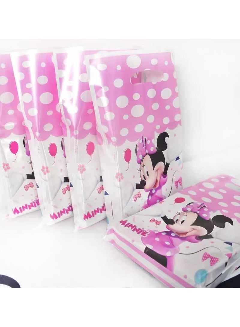Party 20 Pieces Pack of 20 Cartoon Pink Minnie Mouse Birthday Party Supplies Cartoon Candy Bag Tote Bag Kids Gift Bag Adult Birthday Party Decorations  - Image 3