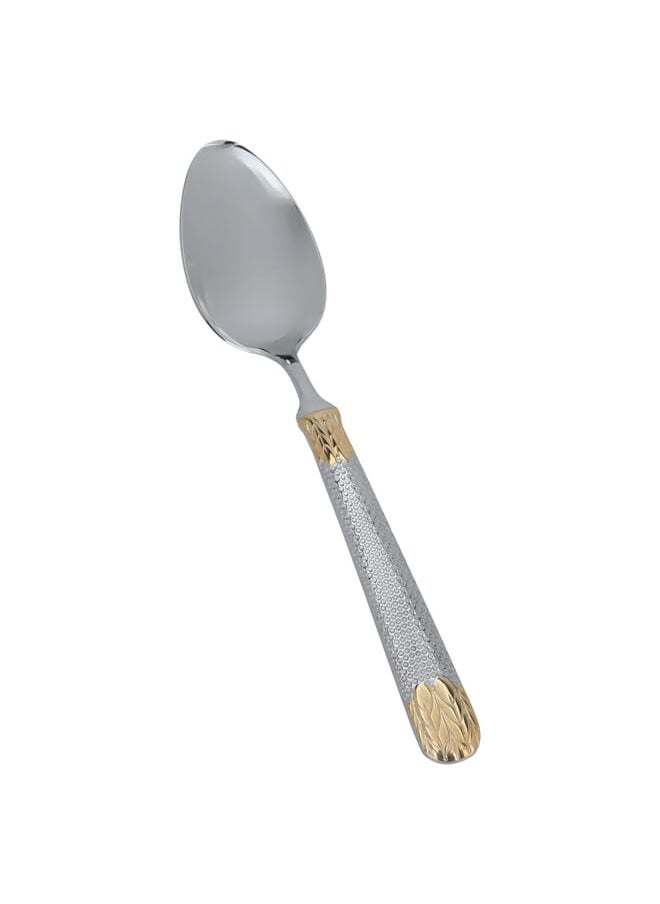 Alsaif Gallery A set of silver and gold embossed dinner spoons, 6 pieces 