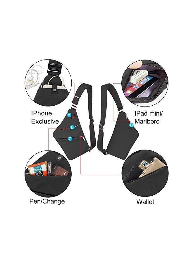 OSOCE Bag Chest Backpack Casual Daypack Blue Shoulder Crossbody - Image 5