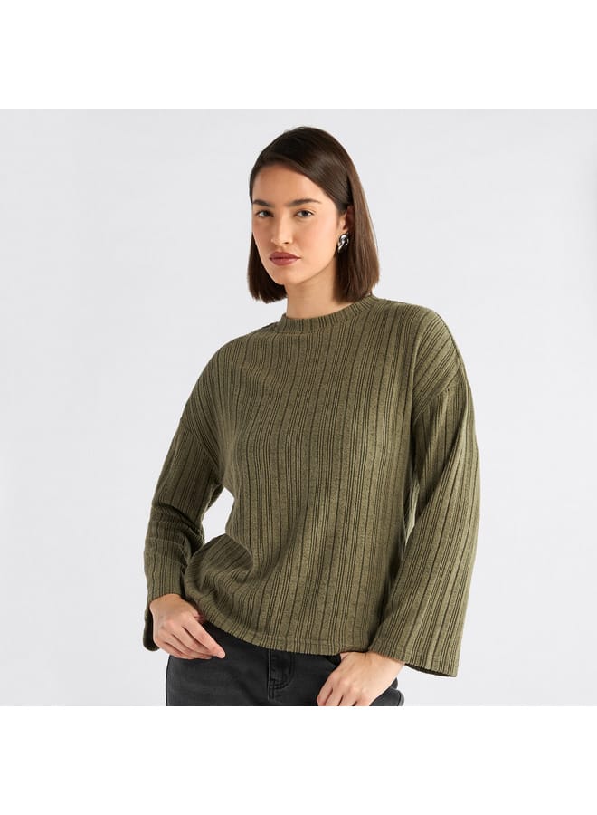 Splash FAV Ribbed High Neck Sweater with Long Sleeves  - Image 1