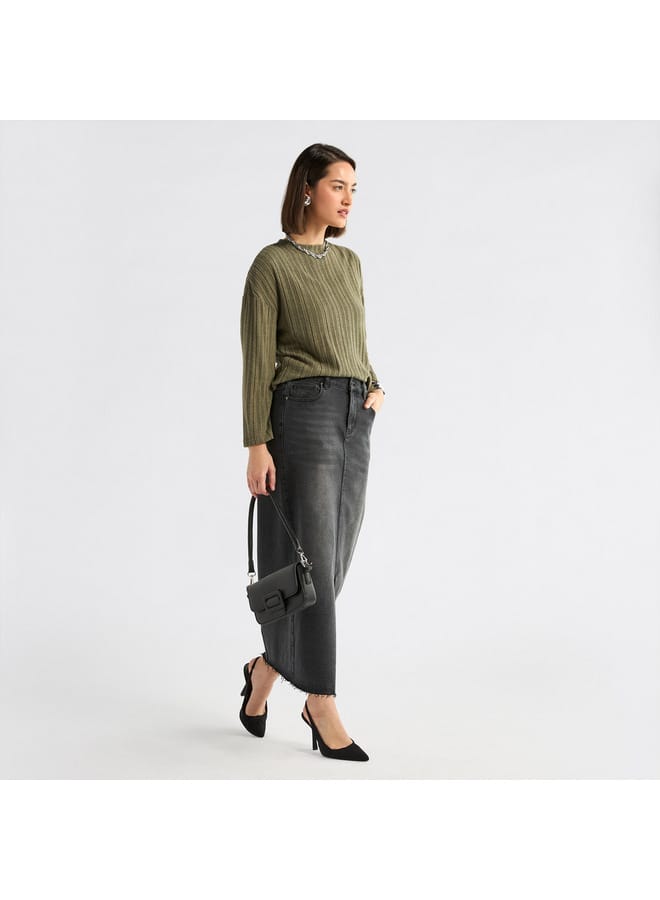 Splash FAV Ribbed High Neck Sweater with Long Sleeves  - Image 2