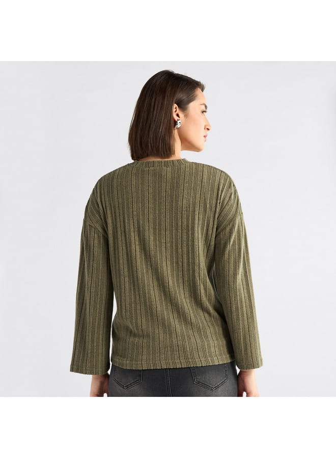 Splash FAV Ribbed High Neck Sweater with Long Sleeves  - Image 3