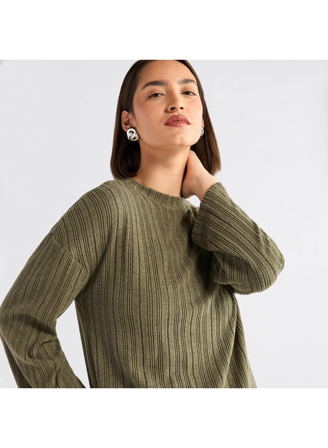 Splash FAV Ribbed High Neck Sweater with Long Sleeves  - Image 4